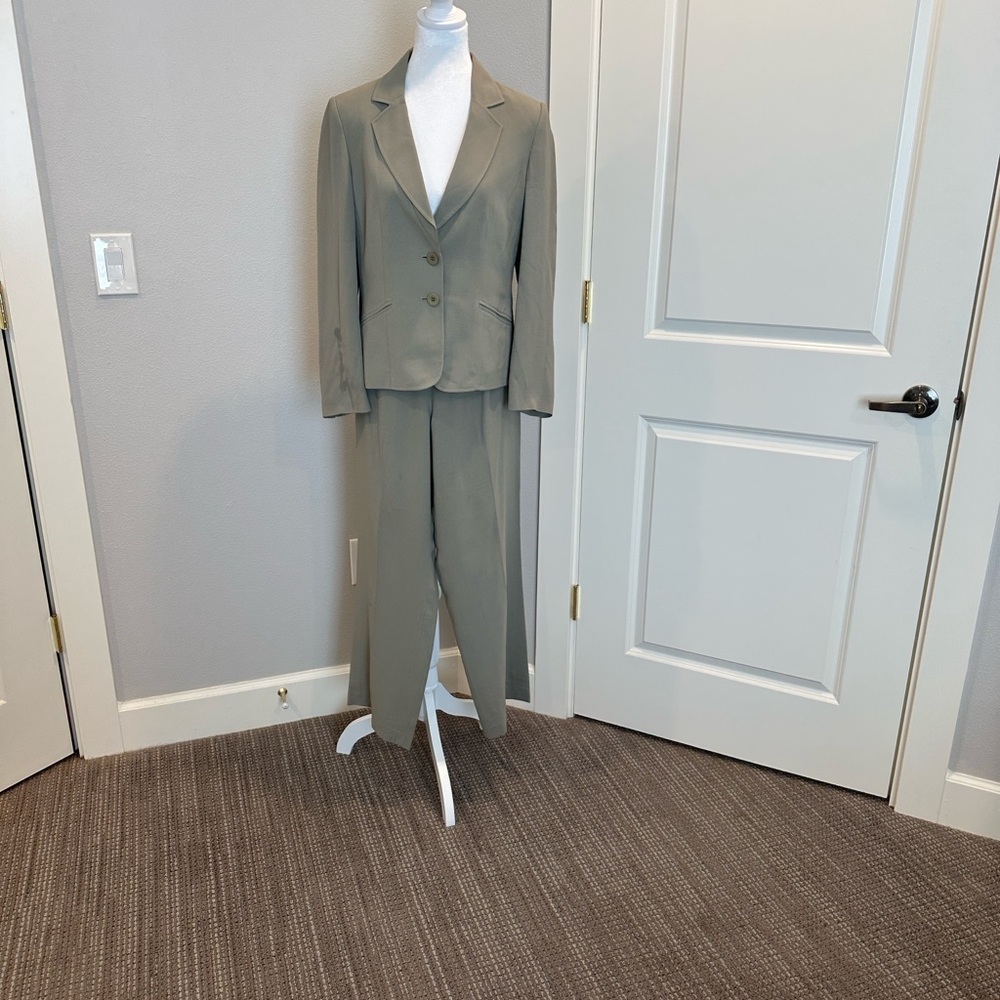 Talbots Olive Green Blazer and Pants Set